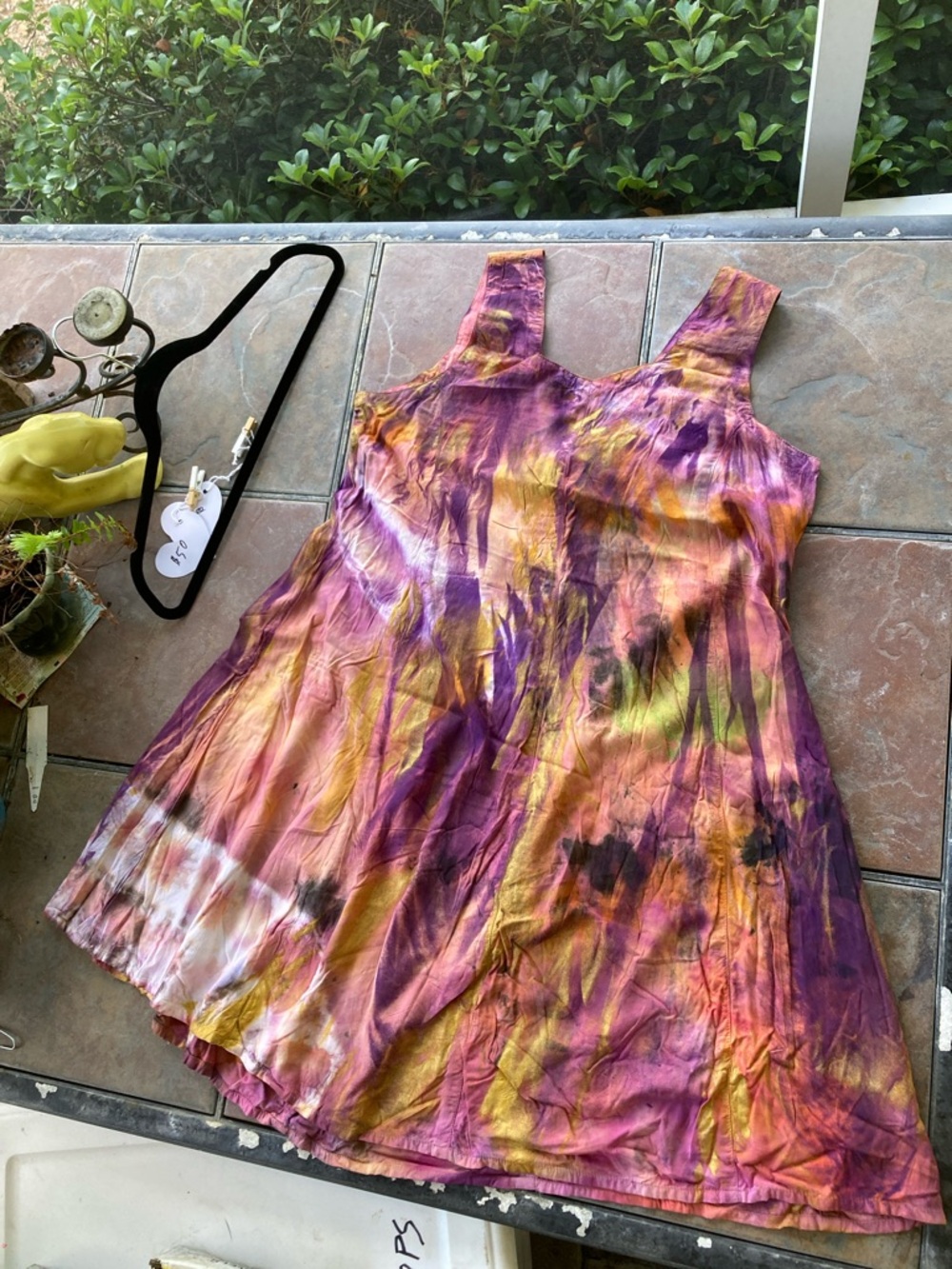 Multicolor Tie-Dye Dress in Purple, Pink & Gold